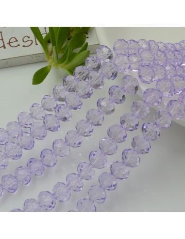 Filo di Mezzi Cristalli Lilla Chiaro Rondelle Cipollotti 4x6mm Sfaccettati Briolette 42cm circa 84pz GDO | Gioie d'Oriente