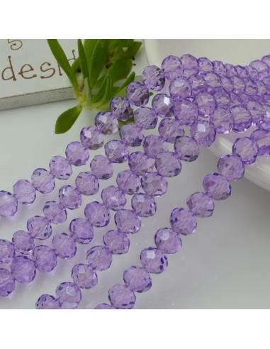 Filo di Mezzi Cristalli Lilla Rondelle Cipollotti 4x6mm Sfaccettati Briolette 42cm circa 84pz GDO | Gioie d'Oriente