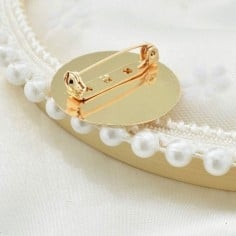 Base per spilla da cucito incollo colore oro in metallo 1 pz GDO 2