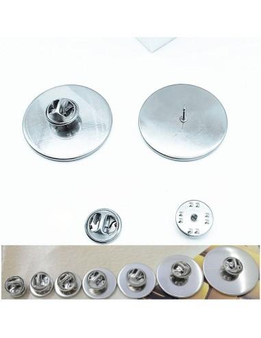Base spilla in acciaio con viti piastra Cabochon misura varia 2pz  GDO