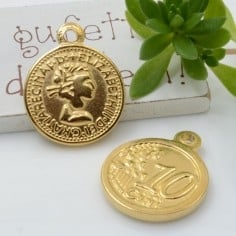 Ciondolo medaglia in acciaio inossidabile 20 x 24 mm spessore 3 mm 1pz Gioie d'Oriente 2