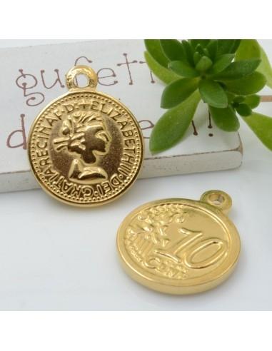 Ciondolo medaglia in acciaio inossidabile 20 x 24 mm spessore 3 mm 1pz Gioie d'Oriente