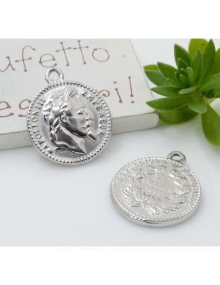 Ciondolo medaglia in acciaio inossidabile 18 x 22 mm spessore 2.3 mm 1pz Gioie d'Oriente
