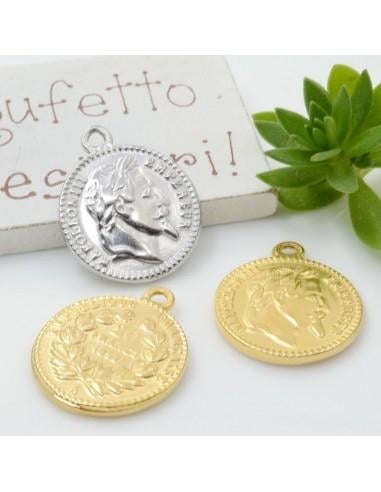 Ciondolo medaglia in acciaio inossidabile 18 x 22 mm spessore 2.3 mm 1pz Gioie d'Oriente