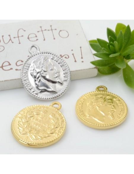 Ciondolo medaglia in acciaio inossidabile 18 x 22 mm spessore 2.3 mm 1pz Gioie d'Oriente