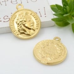 Ciondolo medaglia in acciaio inossidabile 18 x 22 mm spessore 2.3 mm 1pz Gioie d'Oriente 2