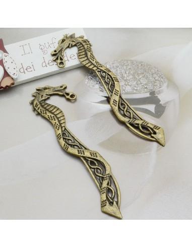 Segnalibro drago in metallo color bronzo 11.5x3.8cm 1pz - GDO