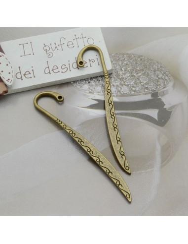 Segnalibri con decorazioni in metallo color bronzo 8x1.5cm 2pz - GDO