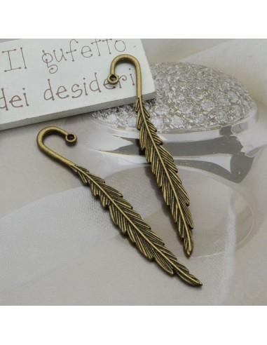 Segnalibri foglia in metallo color bronzo 8x1.1cm 2pz - GDO
