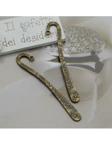 Segnalibri con decorazioni in metallo color bronzo 8x1.5cm 2pz - GDO