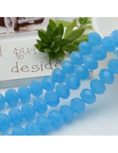 Filo di Mezzi Cristalli cinesi Celeste rondelle cipollotti 6x8mm sfaccettati briolette 65-70pz GDO | Gioie d'Oriente