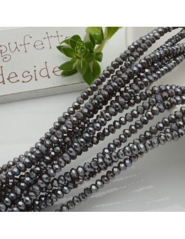 Filo di Mezzi Cristalli Cammello Rondelle 2x3mm Sfaccettati Briolette 170pz GDO | Gioie d'Oriente