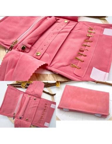 rotoli sacco porta gioielli laccetti staccabili interno Velluto colore rosa h16x30cm vetrina GDO