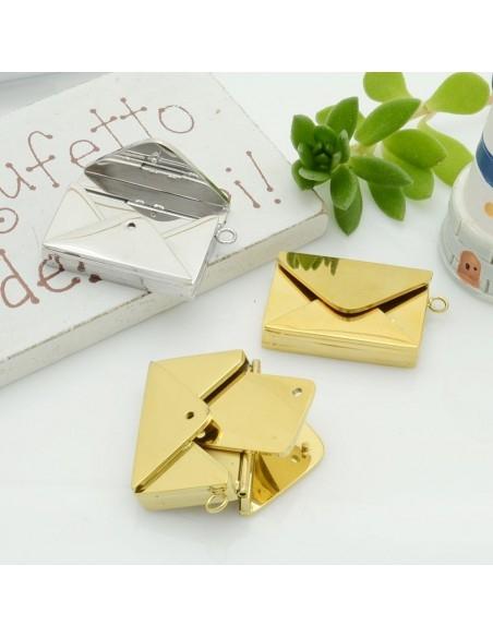 Ciondolo locket lettera apribile in acciaio inossidabile 12 x 19 mm 1pz Gioie d'Oriente