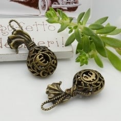 Ciondoli sacchetto euro in metallo bronzo 35x15 mm 1pz Gioie d'Oriente