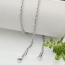 Base per collana catena attorcigliata acciaio inox lungo 55cm varia spessore