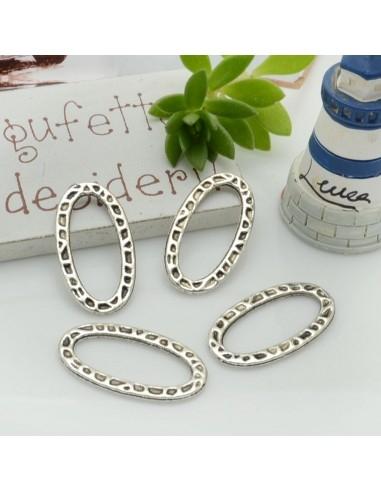 Connettori ovali vuoti 13x23mm 8pz in metallo argento rodiato - GDO