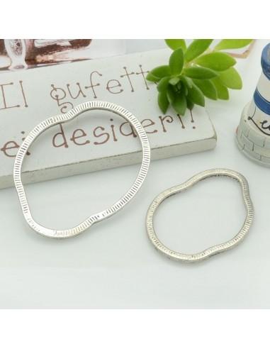 Connettori irregolari lisci due misure in metallo argento rodiato - GDO