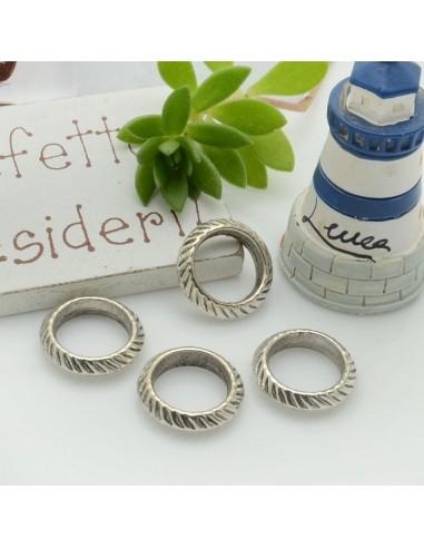 Connettori a rondella con fantasia 13mm 6pz in metallo argento rodiato - GDO