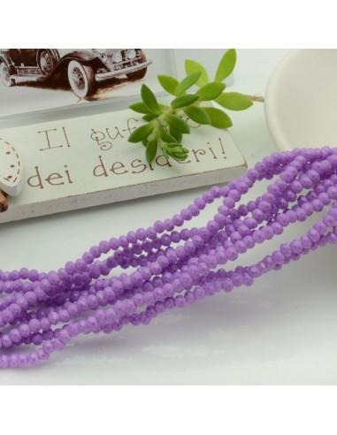 Filo di Mezzi Cristalli Lilla Rondelle 2x3mm Sfaccettati Briolette 170pz GDO | Gioie d'Oriente