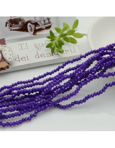 Filo di Mezzi Cristalli Viola Rondelle 2x3mm Sfaccettati Briolette 170pz GDO | Gioie d'Oriente