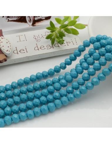 Filo di Mezzi Cristalli Azzurro Scuro Rondelle Cipollotti 4x6mm Sfaccettati Briolette circa 84pz GDO | Gioie d'Oriente
