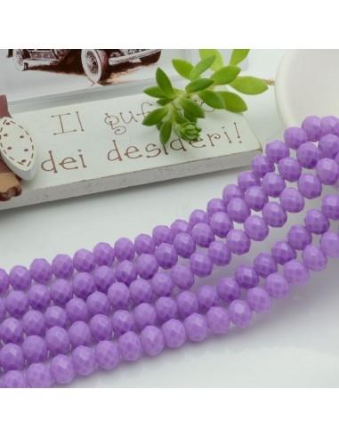 Filo di Mezzi Cristalli Lilla Rondelle Cipollotti 4x6mm Sfaccettati Briolette circa 84pz GDO | Gioie d'Oriente