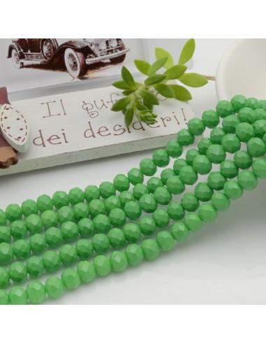 Filo di Mezzi Cristalli Verde Rondelle Cipollotti 4x6mm Sfaccettati Briolette circa 84pz GDO | Gioie d'Oriente