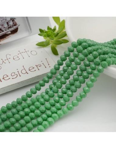 Filo di Mezzi Cristalli Verde Rondelle 3x4mm Sfaccettati Briolette 125 a 145pz GDO | Gioie d'Oriente