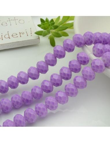 Filo di Mezzi Cristalli cinesi Lilla rondelle cipollotti 6x8mm sfaccettati briolette 65-70pz GDO | Gioie d'Oriente