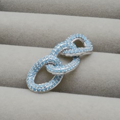 Connettore groumette in ottone con zirconi 10 x 30 mm 1pz colori vari Gioie d'Oriente 2