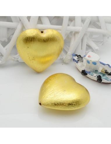 Perla satinata cuore mezzo bombato misura varia 1pz Gioie d'Oriente