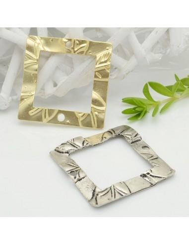 Ciondolo in zama inframezzo oro e argento 42 mm, 1 pz Gioie d'Oriente