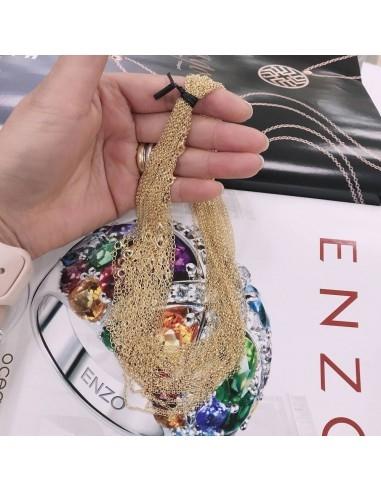 Base collana in argento 925 maglia rotonda loro sfaccettata 2mm 40cm + 5cm prolunga GDO