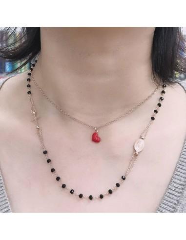 Base collana in argento 925 maglia rotonda loro sfaccettata 2mm 40cm + 5cm prolunga GDO