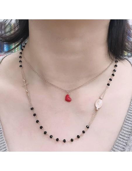 Base collana in argento 925 maglia rotonda loro sfaccettata 2mm 40cm + 5cm prolunga GDO