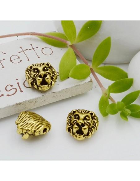 Distanziatori leone metallo 12 x 11 mm 3pz Gioie d'Oriente