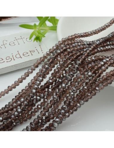 Filo di Mezzi Cristalli Rondelle Viola  2.5x3.5mm Briolette 125 a 145pz GDO