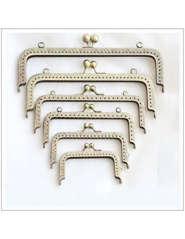 CHIUSURA CLIC RETTANGOLARE Telaio della Borsa Struttura Bacio colore bronzo GDO
