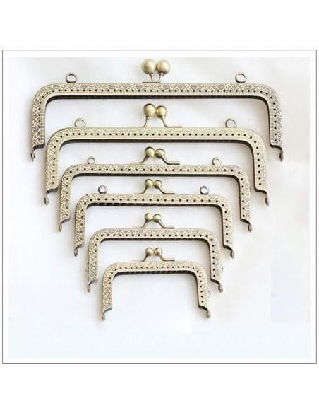 CHIUSURA CLIC RETTANGOLARE Telaio della Borsa Struttura Bacio colore bronzo GDO