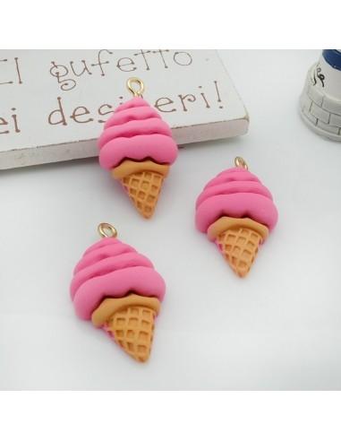 Ciondolo a forma di Cono gelato in resina 15x30 mm 2pz | GDO