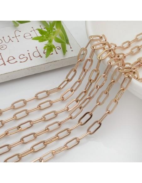 Catena rettangolare con filo piatto e saldato 3x7mm in acciaio 1mt GDO