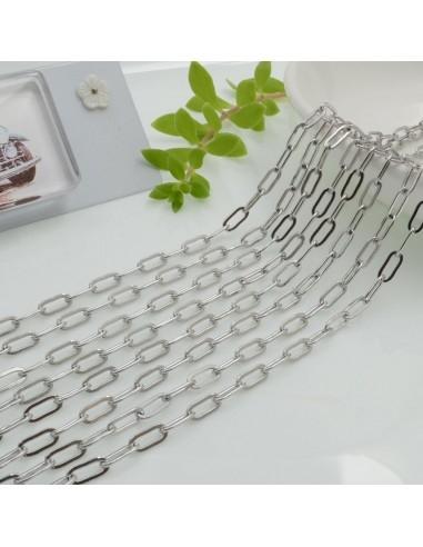 Catena rettangolare con filo piatto e saldato 3x7mm in acciaio 1mt GDO