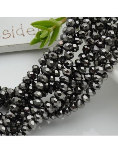 Filo di Mezzi Cristalli Marrone Scuro Rondelle 3x4mm Sfaccettati Briolette 125 a 145pz GDO
