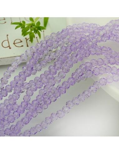 Filo di Mezzi Cristalli lilla Rondelle 2x3mm Sfaccettati Briolette 200pz