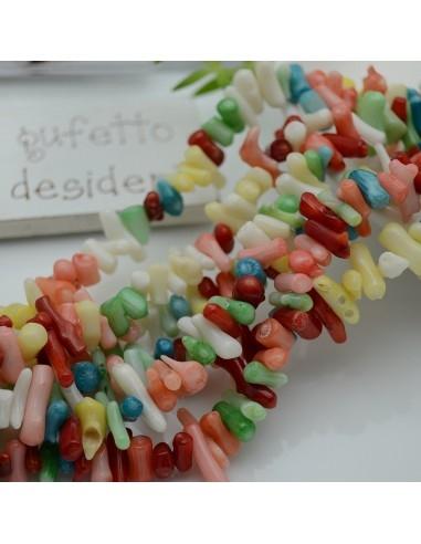 filo pietre ramo corallo liscio colore mix 8 - 17 mm circa 110 pz 40cm GDO