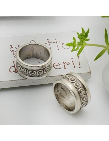 Distanziatori CERCHIO 18mm  foro largo 14mm 2pz in metallo argento rodio GDO