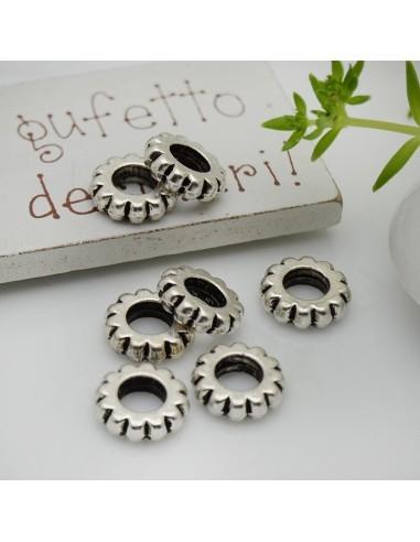 Distanziatori Perline con fiori 11x3.4x5mm 7pz forma rondella GDO