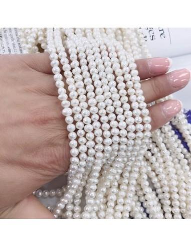 Perle Di Fiume Tondo 4.5x5mm filo di  82pz lunghezza 36cm GDO