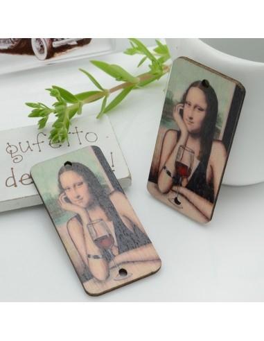 piastra in legno con disegni Gioconda 25 x 50 mm 2 fori 2pz  GDO